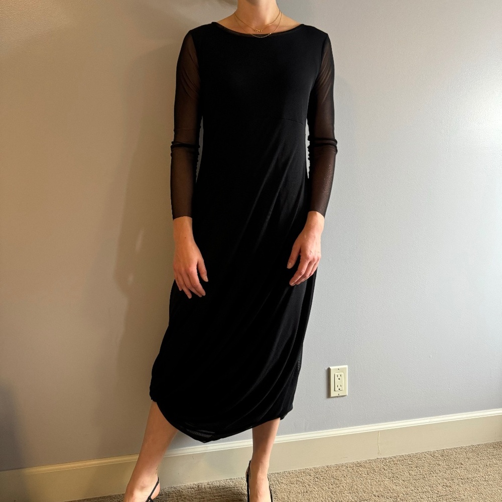 IGOR Mikaela Black Draping Dress